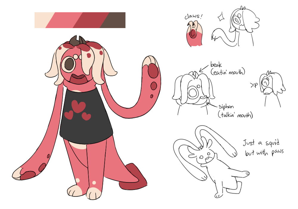 Humboldt squid fursona