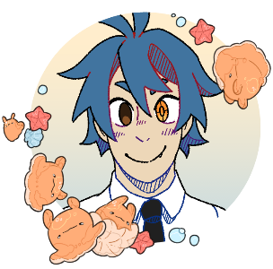 Portrait icon of Hiro surrounded by dumbo octopus stickers.